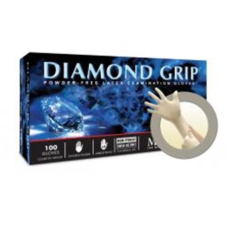 Ansell Diamond Grip, Latex Disposable Gloves, Latex, XL, 100 PK, Beige MICMF300XL